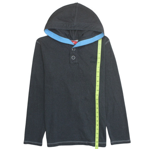 Puma Men's Black S Henley Hoodie Lightweight Hooded Top