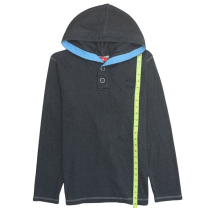 Puma Men's Black S Henley Hoodie Lightweight Hooded Top