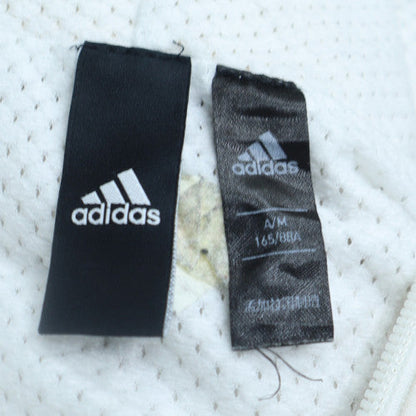 Adidas Boys White Hooded Windbreaker Jacket 14 Years Polyester Sports Style