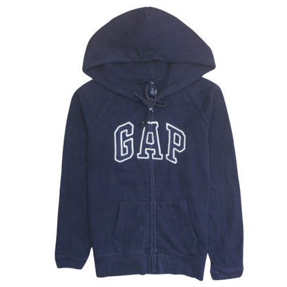 GAP Women Navy Blue Full Zip Hoodie Size L Cotton Blend Casual