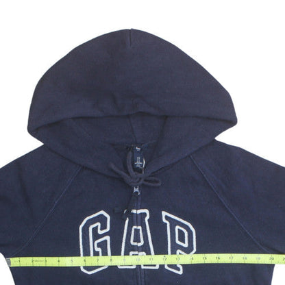 GAP Women Navy Blue Full Zip Hoodie Size L Cotton Blend Casual