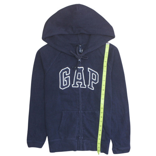 GAP Women Navy Blue Full Zip Hoodie Size L Cotton Blend Casual