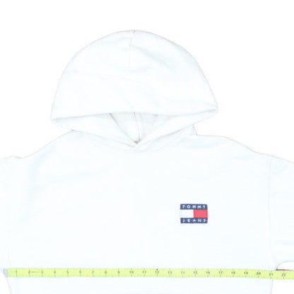 Tommy Jeans Women's White Small Pullover Hoodie with Logo