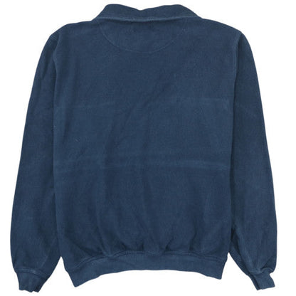 Fred Perry Men's Blue XL 1/4 Zip Cotton Logo Pullover Sweatshirt