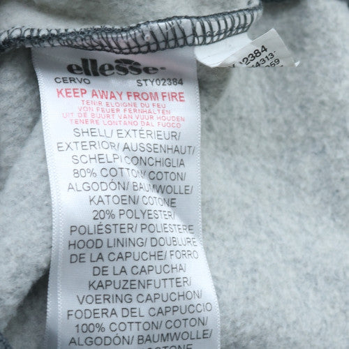 Ellesse Men's Grey Full Zip Hoodie Size L Cotton Blend Casual