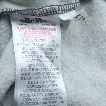 Ellesse Men's Grey Full Zip Hoodie Size L Cotton Blend Casual