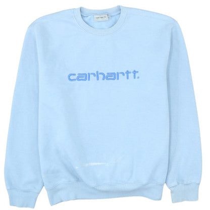 Carhartt Men's Blue Logo Crew Neck Sweatshirt Size L