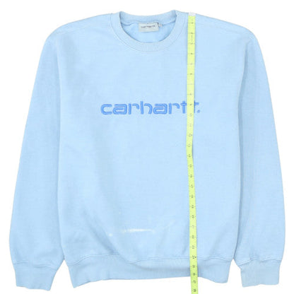 Carhartt Men's Blue Logo Crew Neck Sweatshirt Size L