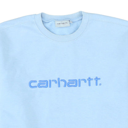 Carhartt Men's Blue Logo Crew Neck Sweatshirt Size L