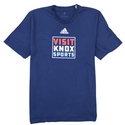 Adidas Men's Navy Blue Visit Knox Sports T-Shirt Size L Cotton Crew Neck