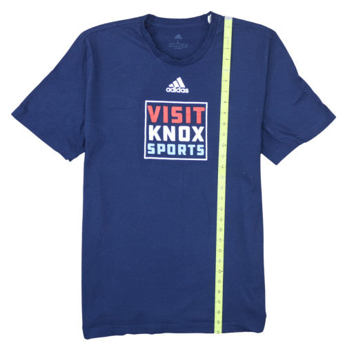Adidas Men's Navy Blue Visit Knox Sports T-Shirt Size L Cotton Crew Neck