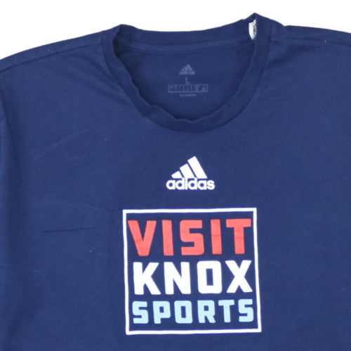 Adidas Men's Navy Blue Visit Knox Sports T-Shirt Size L Cotton Crew Neck