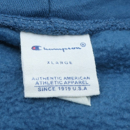 Champion Men's Blue Pullover Hoodie XL Fleece Embroidered Logo