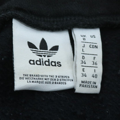 Adidas Women Black 1/2 Zip Sweatshirt Size 8 Logo Sleeve Tape