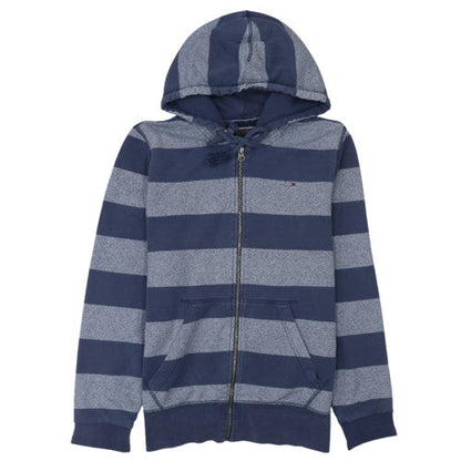 Tommy Hilfiger Men's Blue Striped Full Zip Hoodie Size L