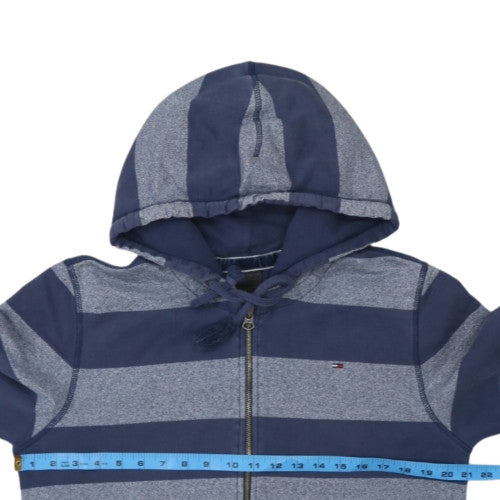 Tommy Hilfiger Men's Blue Striped Full Zip Hoodie Size L