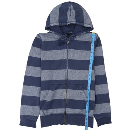Tommy Hilfiger Men's Blue Striped Full Zip Hoodie Size L