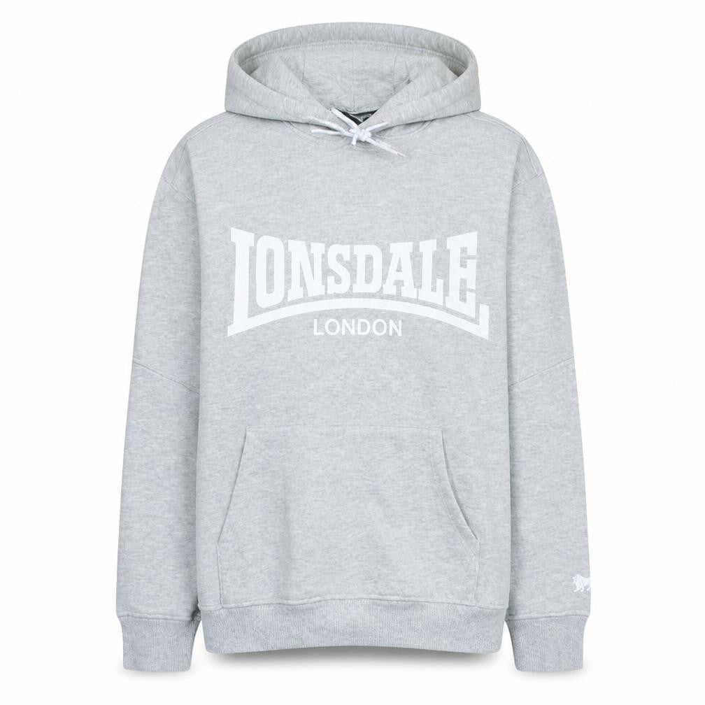 Lonsdale Mens Grey XL Pullover Hoodie Sports Fleece Sweatshirt