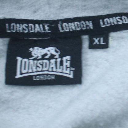 Lonsdale Mens Grey XL Pullover Hoodie Sports Fleece Sweatshirt