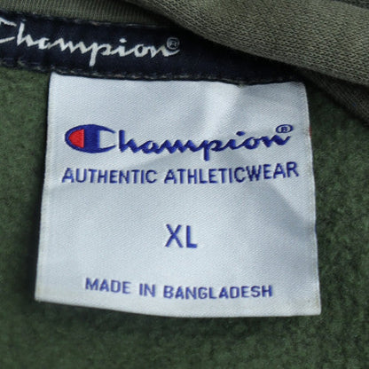 Champion Men's Green XL Pullover Logo Fleece Hoodie