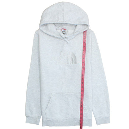 The North Face Unisex Grey Pullover Hoodie L Fleece Cotton Blend