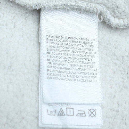 The North Face Unisex Grey Pullover Hoodie L Fleece Cotton Blend