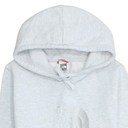 The North Face Unisex Grey Pullover Hoodie L Fleece Cotton Blend