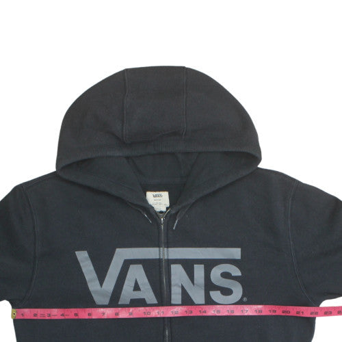 Vans Mens Black Full Zip Hoodie Medium Skate Graphic Hooded Sweatshirt