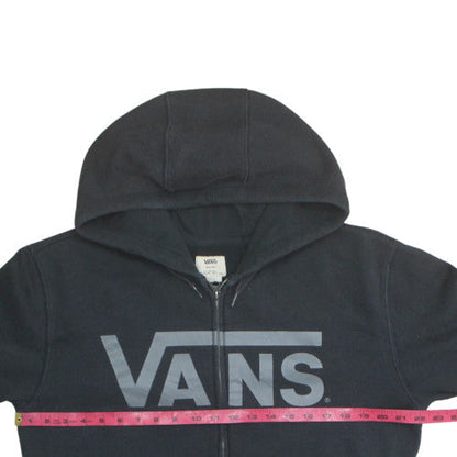 Vans Mens Black Full Zip Hoodie Medium Skate Graphic Hooded Sweatshirt
