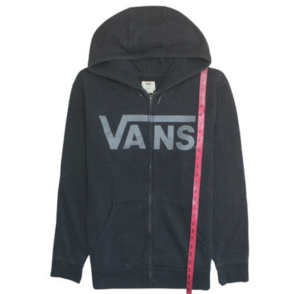 Vans Mens Black Full Zip Hoodie Medium Skate Graphic Hooded Sweatshirt