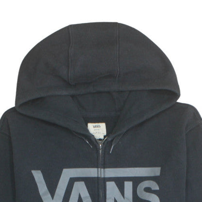 Vans Mens Black Full Zip Hoodie Medium Skate Graphic Hooded Sweatshirt