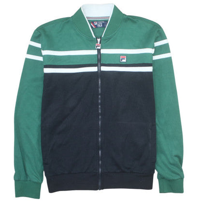 Fila Men’s Green Track Jacket XL Retro Colourblock Full Zip