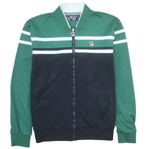 Fila Men’s Green Track Jacket XL Retro Colourblock Full Zip
