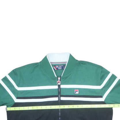 Fila Men’s Green Track Jacket XL Retro Colourblock Full Zip