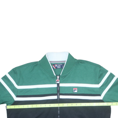 Fila Men’s Green Track Jacket XL Retro Colourblock Full Zip