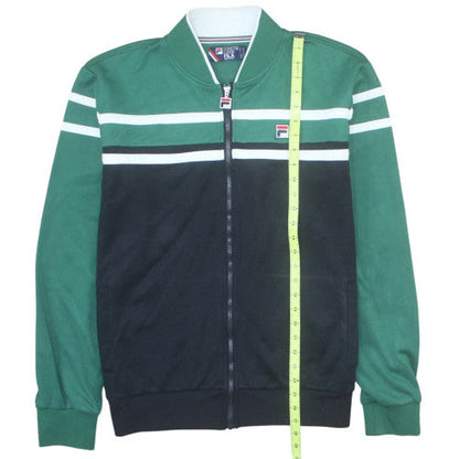 Fila Men’s Green Track Jacket XL Retro Colourblock Full Zip