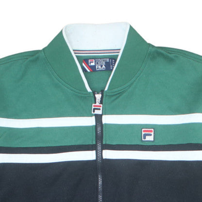 Fila Men’s Green Track Jacket XL Retro Colourblock Full Zip