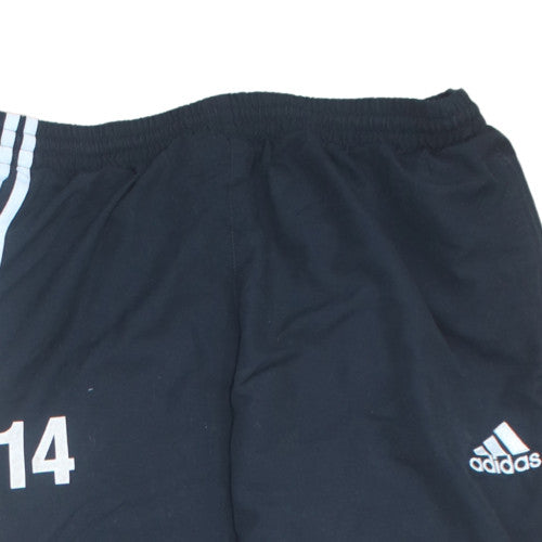 Adidas Men's Black Track Pants L Regular Fit Elastic Waist Activewear
