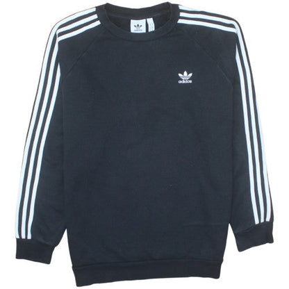 Adidas Men Black Crew Neck Pullover Sweatshirt M Sports Fleece