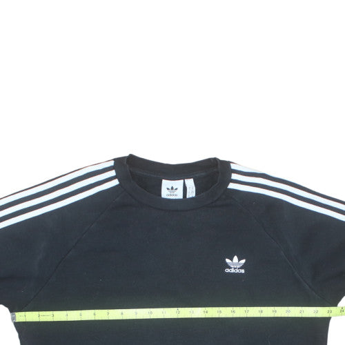 Adidas Men Black Crew Neck Pullover Sweatshirt M Sports Fleece