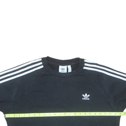 Adidas Men Black Crew Neck Pullover Sweatshirt M Sports Fleece