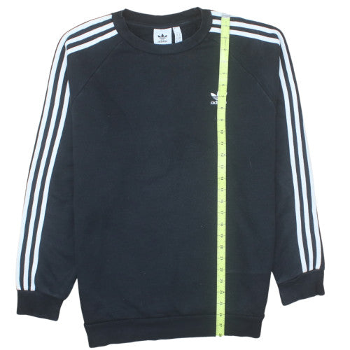 Adidas Men Black Crew Neck Pullover Sweatshirt M Sports Fleece