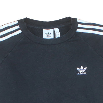 Adidas Men Black Crew Neck Pullover Sweatshirt M Sports Fleece