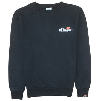 Ellesse Womens Black Crew Neck Pullover Sweatshirt UK 12