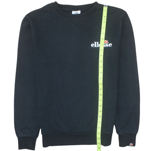 Ellesse Womens Black Crew Neck Pullover Sweatshirt UK 12