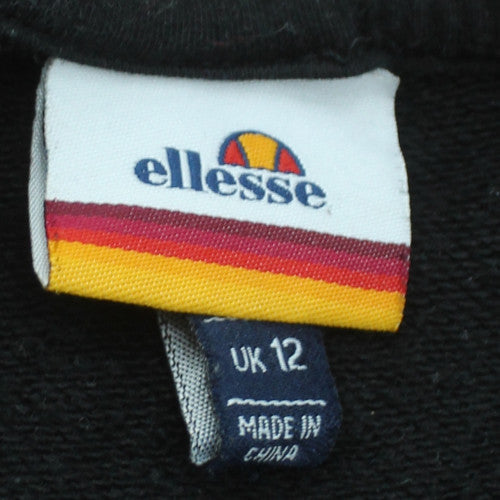 Ellesse Womens Black Crew Neck Pullover Sweatshirt UK 12