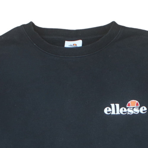 Ellesse Womens Black Crew Neck Pullover Sweatshirt UK 12