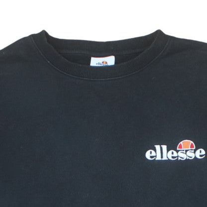 Ellesse Womens Black Crew Neck Pullover Sweatshirt UK 12