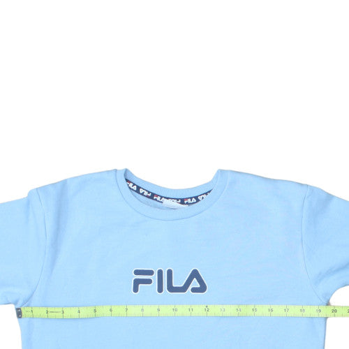 FILA Boys Blue Logo Crew Neck Sweatshirt Size 14 Years Cotton Blend