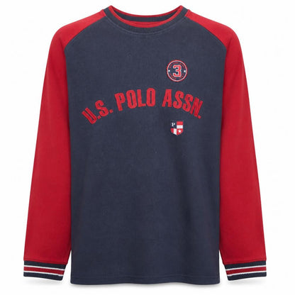 U.S. Polo Assn. Men's Navy & Red Long Sleeve Sweatshirt 2XL Cotton
